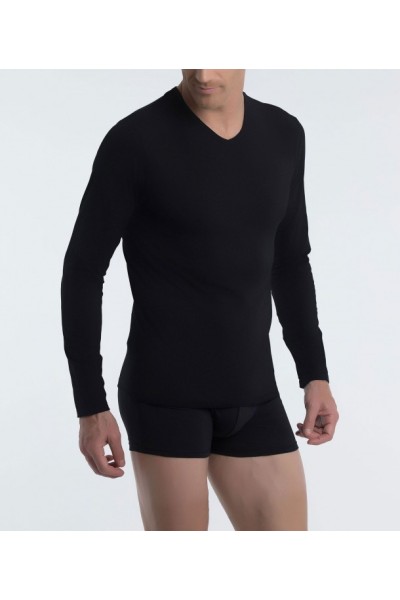 579 ABANDERADO CAMISETA HOMBRE ALGODON LYCRA DRY COOL COTTON MANGA LARGA