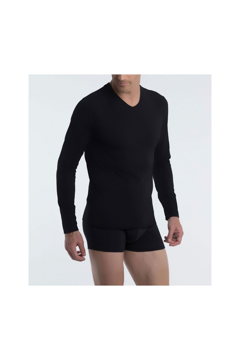 579 ABANDERADO CAMISETA HOMBRE ALGODON LYCRA DRY COOL COTTON MANGA LARGA