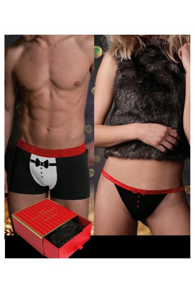 44534 ADMAS ESTUCHE REGALO BOXER+TANGA+2 COPAS