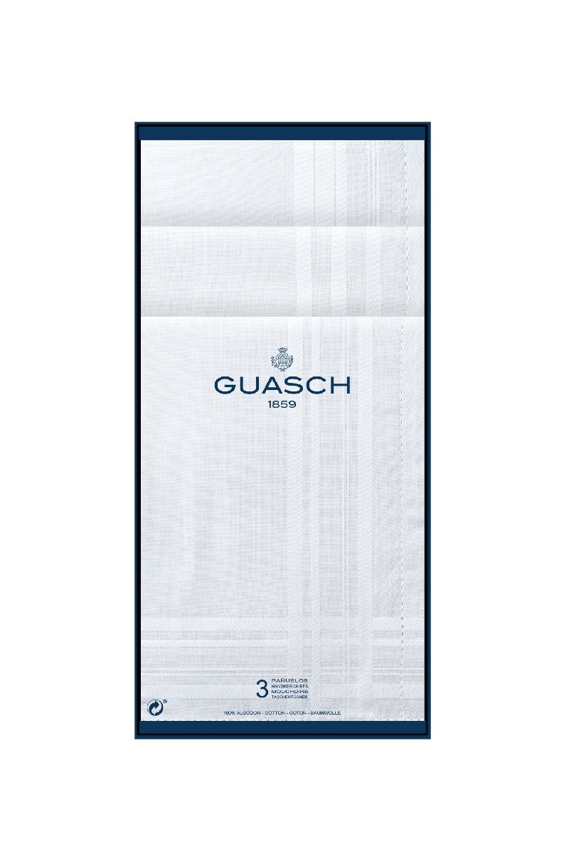 110.52 J GUASCH CRYSTAL 6 Uds PAÑUELOS HOMBRE 43x43