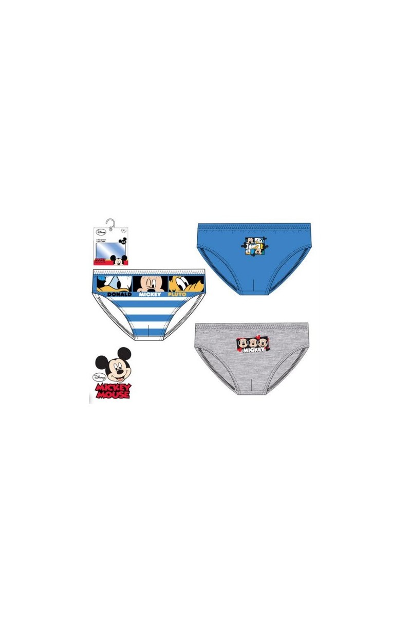 UE3034 DISNEY PACK-3 SLIP NIÑO ALGODON MICKEY