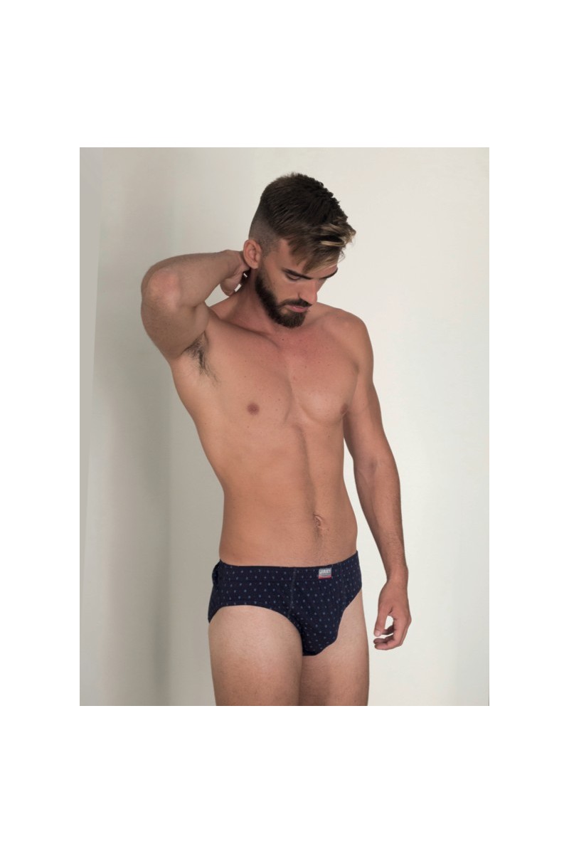 304X JAST PACK-3 SLIP HOMBRE ESTAMPADOS AZULES