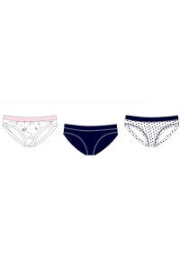 D2228 ROSSOPORORA PACK-3 BRAGUITAS MINIBIKINI ALGODON FANTASIA