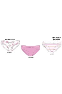 D2231 ROSSOPORORA PACK-3 BRAGUITAS MINIBIKINI ALGODON FANTASIA