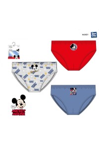 EV3026.E00 DISNEY PACK-3 SLIP NIÑO ALGODON MICKEY