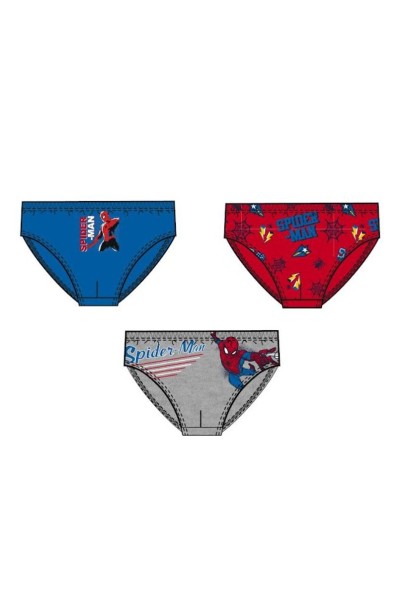 VH8054.E00 SPIDERMAN PACK-3 SLIP NIÑO ALGODON