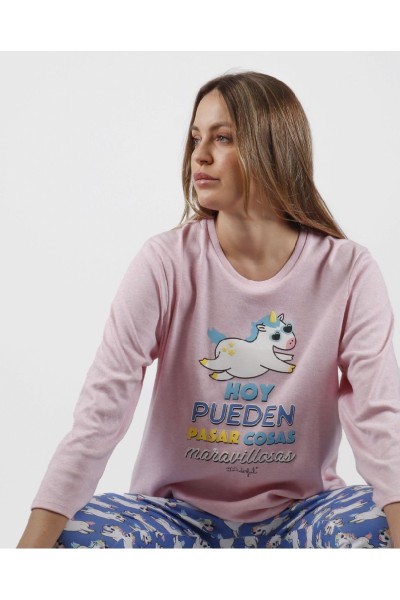 56710 MR.WONDERFUL PIJAMA MUJER UNICORNIO