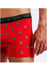 48454 DIVER bY ADMAS BOXER HOMBRE + TANGA "CACTUS" ROJO