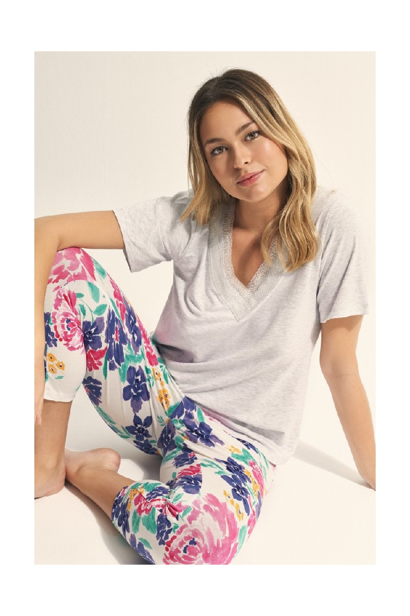 N15212 PROMISE PIJAMA PIRATA MUJER FLORAL