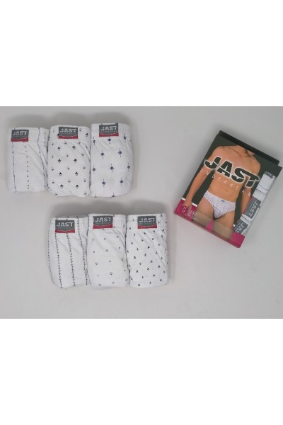 300 JAST PACK-3 SLIP HOMBRE ALGODON ESTAMPADO