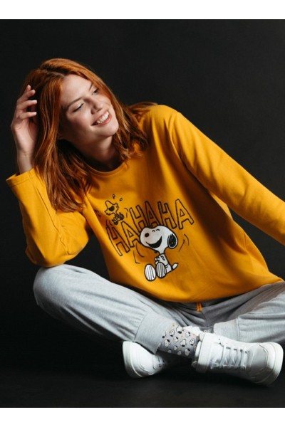 60430 SNOOPY PIJAMA MUJER FELPA "SMILE GIGGLE LAUGH"