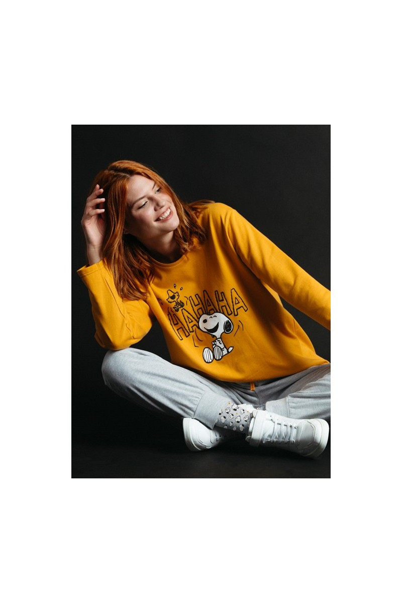 60430 SNOOPY PIJAMA MUJER FELPA "SMILE GIGGLE LAUGH"