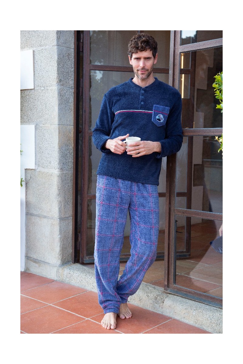 235655 MUSLHER PIJAMA HOMBRE CORALINA PANTALON CUADROS