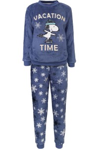 HW3612 SNOOPY PIJAMA MUJER CORAL "VACATION TIME"