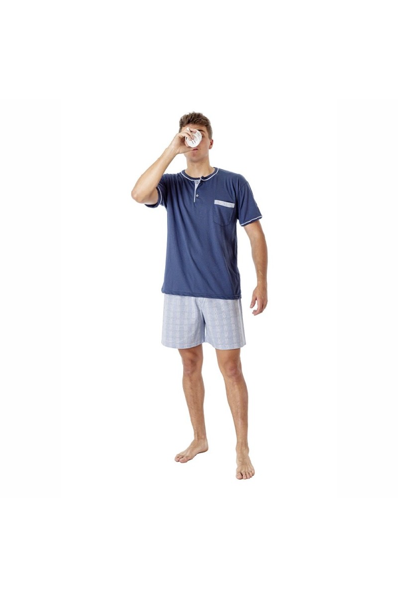 6020 DORMEN M 3XL PIJAMA CORTO HOMBRE COMBI CUADROS