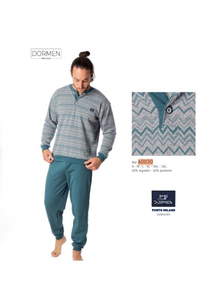 60030 DORMEN PIJAMA HOMBRE PUNTO MILANO ZIG ZAG