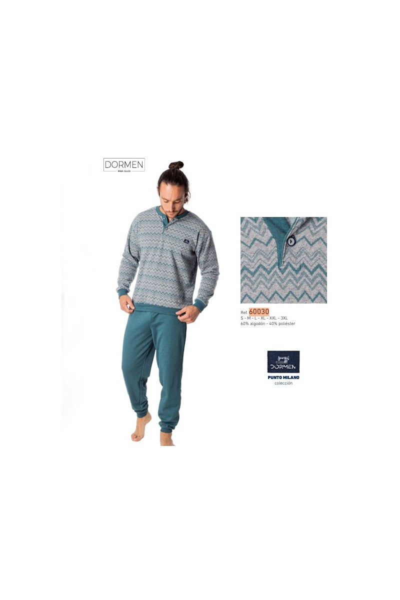 60030 DORMEN PIJAMA HOMBRE PUNTO MILANO ZIG ZAG