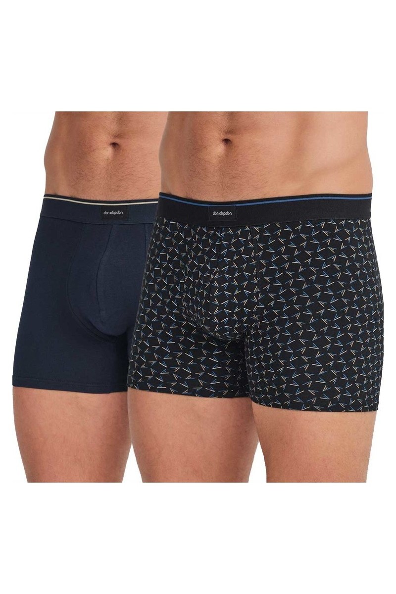 PB38 DON ALGODON PACK-2 BOXER HOMBRE COMBI LISO GEOMETRICO