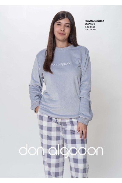 DA24436 DON ALGODON PIJAMA MUJER SPANDEX LOGO