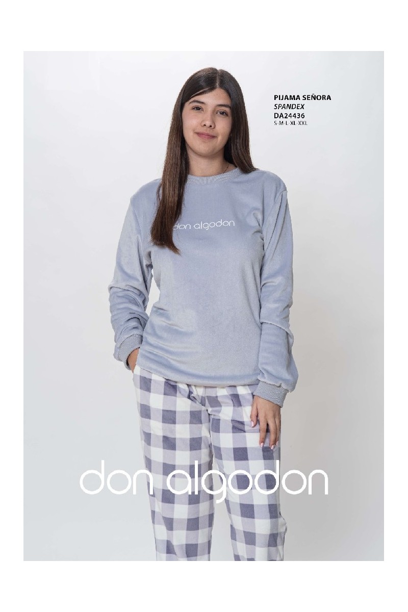 DA24436 DON ALGODON PIJAMA MUJER SPANDEX LOGO