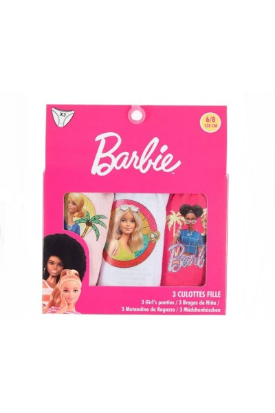 EX3001 BARBIE PACK-3 BRAGUITAS NIÑA ALGODON