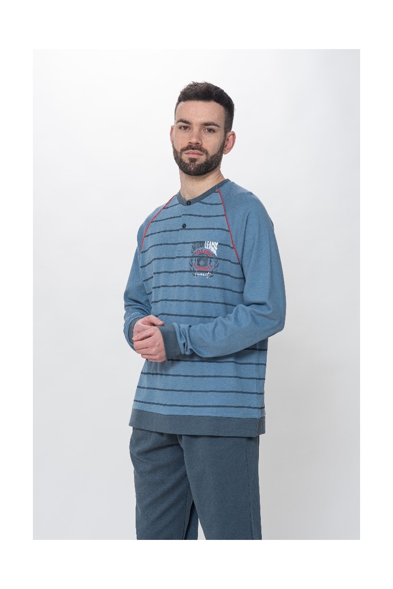 KN-646 IV24 PIJAMA HOMBRE INTERLOCK COLLEGE FOOTBALL