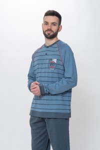 KN-646 IV24 PIJAMA HOMBRE INTERLOCK COLLEGE FOOTBALL