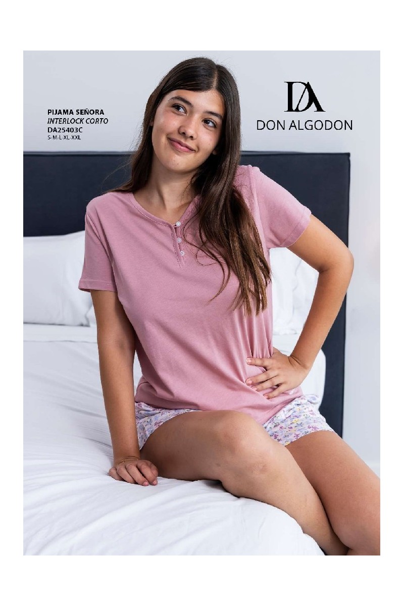 DA25403 DON ALGODON PIJAMA MUJER BASIC FLORAL