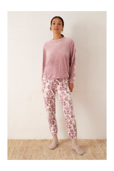 N18452 PROMISE PIJAMA MUJER PANTALON FLORAL