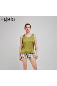 2 20261T GISELA VERDE PIJAMA MUJER SATEN TROPICAL