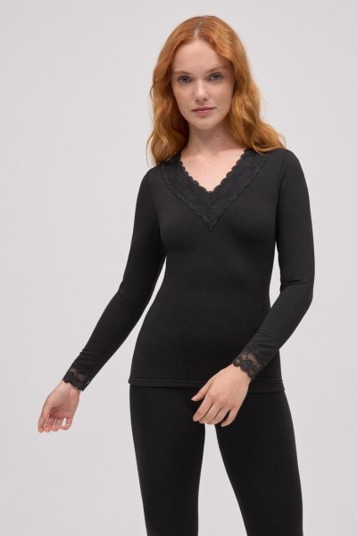 70034 YSABEL MORA CAMISETA TERMICA MUJER PICO ENCAJE