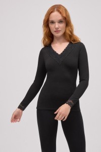 70034 YSABEL MORA CAMISETA TERMICA MUJER PICO ENCAJE