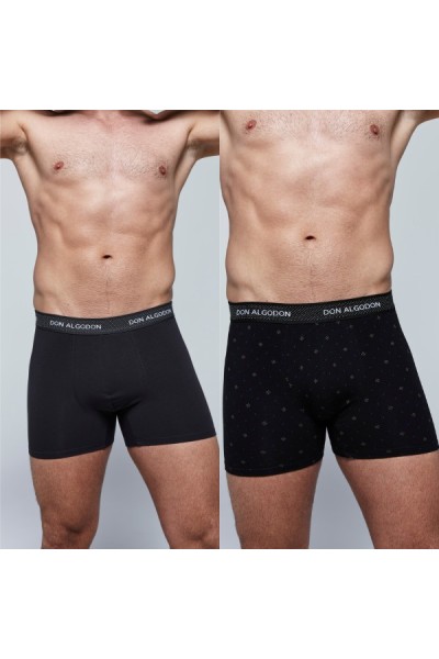 PB709 DON ALGODON PACK-2 BOXER HOMBRE FANTASIA GOMA VISTA