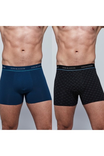 PB707 DON ALGODON PACK-2 BOXER HOMBRE FANTASIA GOMA VISTA