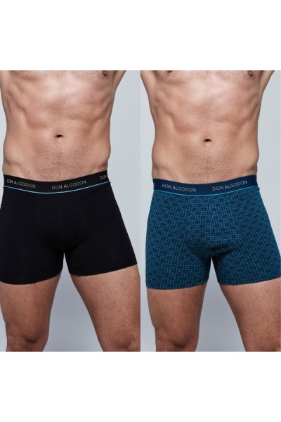 PB707 DON ALGODON PACK-2 BOXER HOMBRE FANTASIA GOMA VISTA