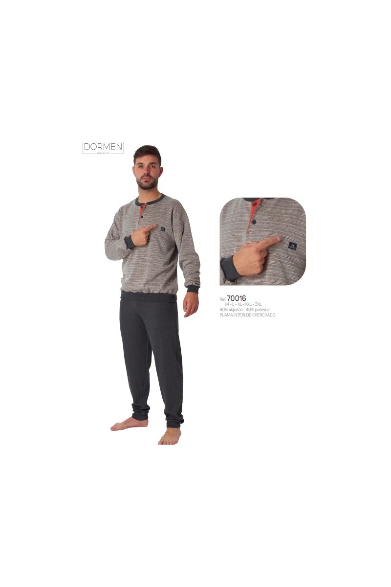 70016 DORMEN M-3XL PIJAMA HOMBRE RAYAS ESPIGAS 70016 DORMEN M-3XL PIJAMA HOMBRE RAYAS ESPIGAS
