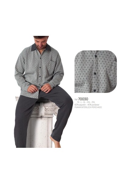 70030 DORMEN PIJAMA HOMBRE ABIERTO ROMBITOS