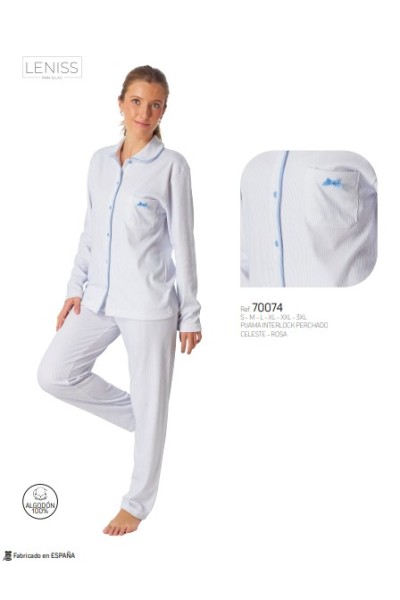 70074 LENISS M-3XL PIJAMA MUJER ABIERTO RAYAS