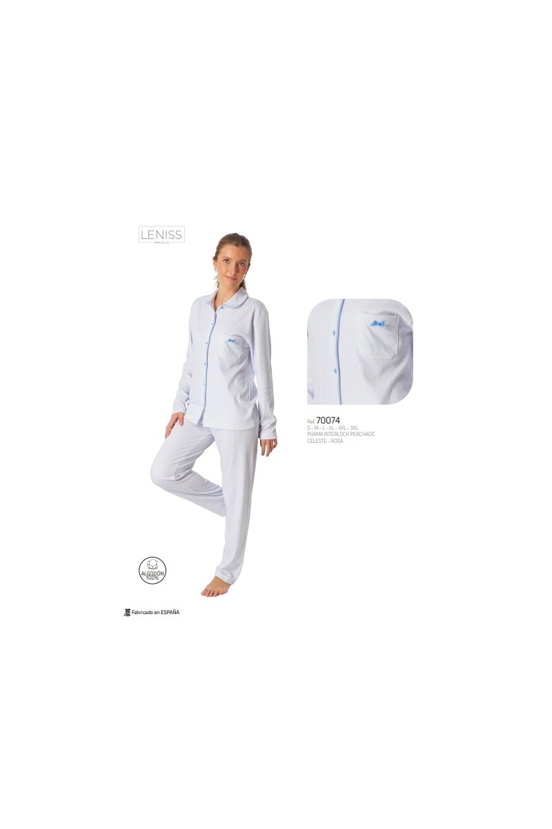 70074 LENISS M-3XL PIJAMA MUJER ABIERTO RAYAS 70074 LENISS M-3XL PIJAMA MUJER ABIERTO RAYAS