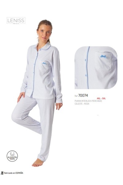 70074 LENISS 4XL-5XL PIJAMA MUJER ABIERTO RAYAS