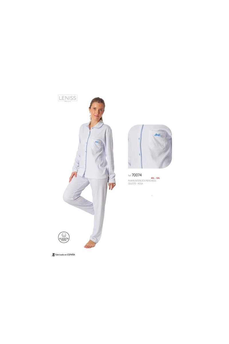 70074 LENISS 4XL-5XL PIJAMA MUJER ABIERTO RAYAS 70074 LENISS 4XL-5XL PIJAMA MUJER ABIERTO RAYAS