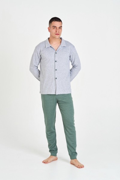 7526 RUIPEREZ 4XL PIJAMA HOMBRE ABIERTO ROMBITOS