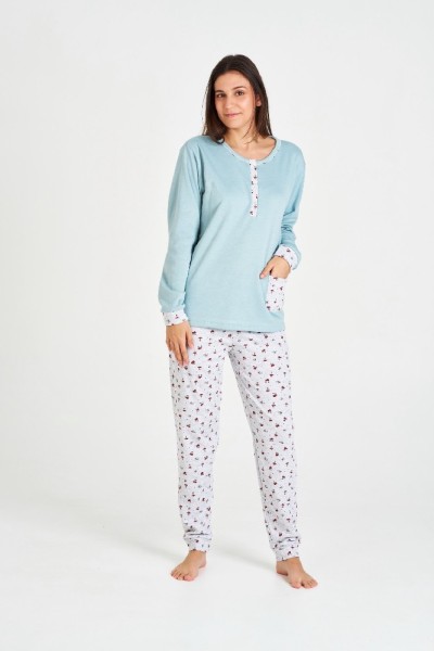 7540 RUIPEREZ M-3XL PIJAMA MUJER SETAS BOLSILLO
