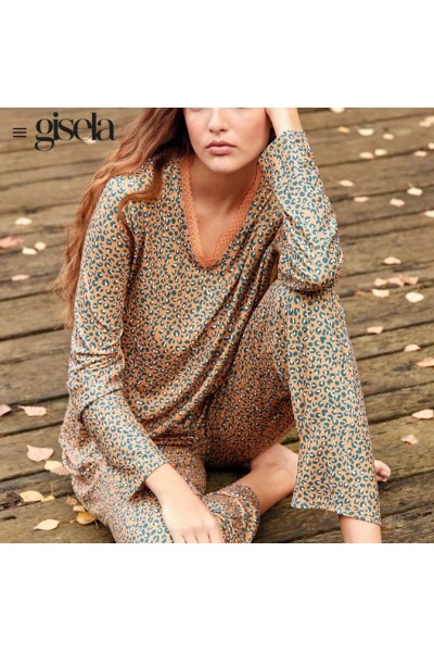 2 20308S GISELA PIJAMA MUJER ANIMAL PRINT