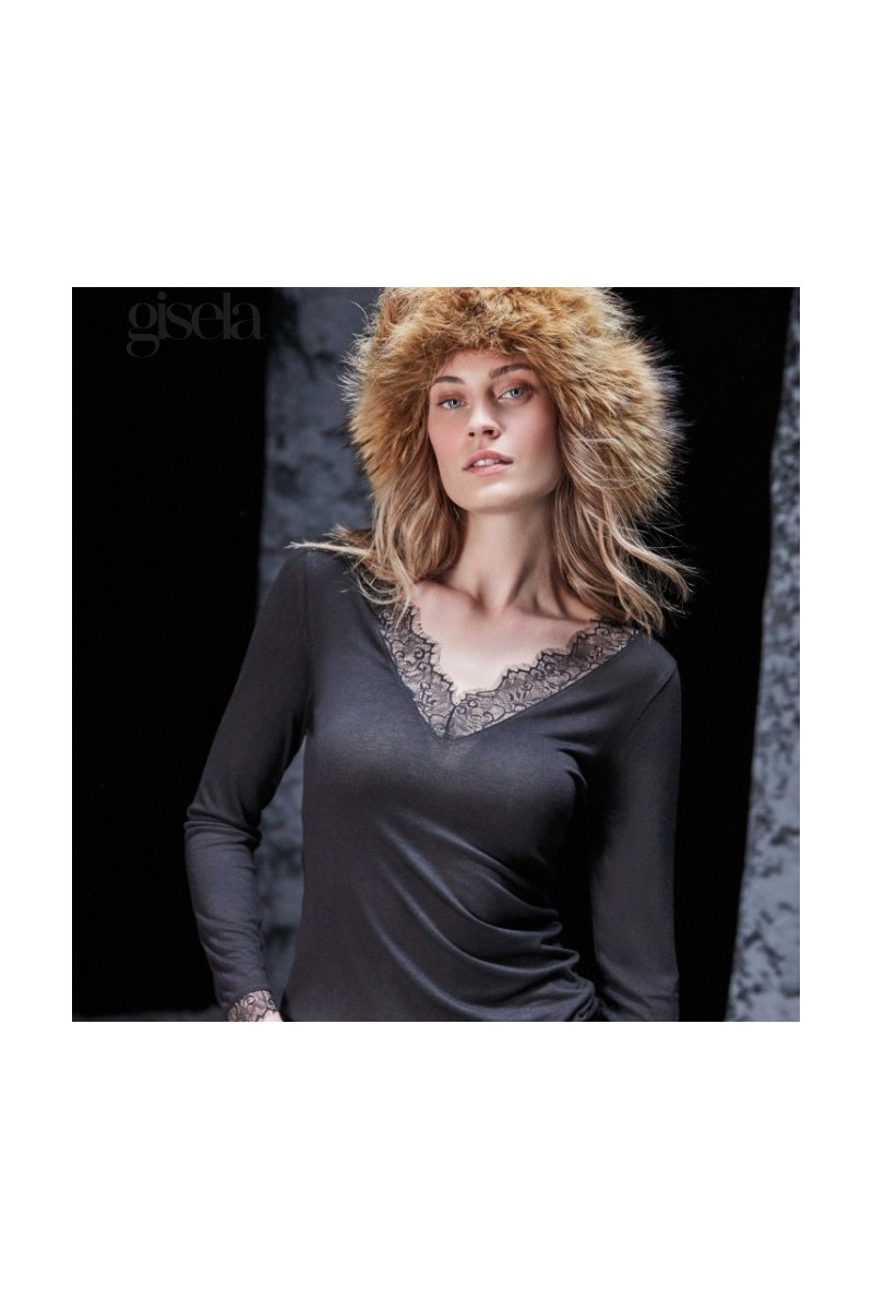 1 10063T GISELA CAMISETA TERMAL MANGA LARGA ENCAJE 1 10063T GISELA CAMISETA TERMAL MANGA LARGA ENCAJE