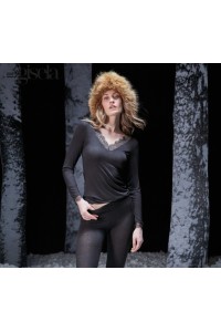 1 10063T GISELA CAMISETA TERMAL MANGA LARGA ENCAJE