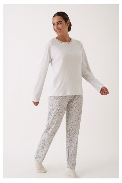 N20182 PROMISE PIJAMA MUJER JASPEADO FLORAL
