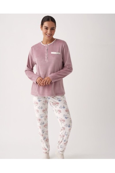 N20442 PROMISE PIJAMA MUJER FLORAL BOSLILLO