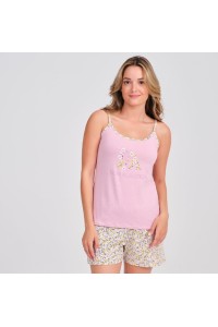DA26S421 DON ALGODON PIJAMA MUJER LOGO FLORAL