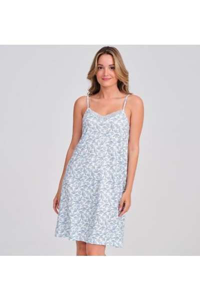 DA26S435 DON ALGODON CAMISON MUJER FLORAL ENCAJE